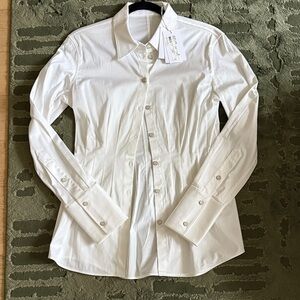 Helmut Lang White Button-Up Blouse